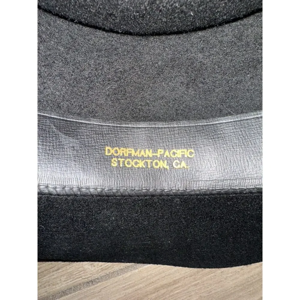 DORFMAN PACIFIC Black Wool Felt Silver/turquoise Metal Embellished Western Hat
